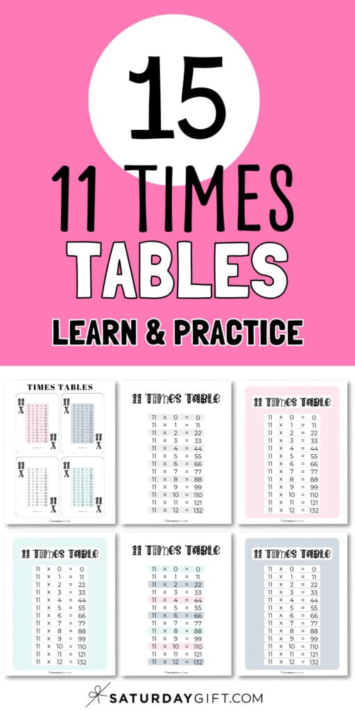 15 Eleven Times Tables - Learn & Practice | SaturdayGift