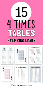 4 Times Table Chart - 15 Cute & Free Printables | SaturdayGift
