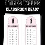 15 Free Printable 1 Times Tables - Classroom Ready | SaturdayGift