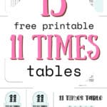 15 Free Printable 11 Times Tables - Help Kids Learn | SaturdaGift