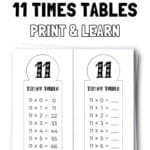 15 Free Printable 11 Times Tables - Print & Learn | SaturdayGift