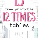 15 Free Printable 12 Times Tables - Great for Practice | SaturdayGift