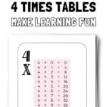 15 Free Printable 4 Times Tables - Make Learning Fun | SaturdayGift