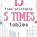 15 Free Printable 5 Times Tables - Learn & Practice | SaturdayGift