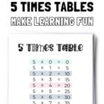 15 Free Printable 5 Times Tables - Make Learning Fun | SaturdayGift