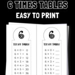 15 Free Printable 6 Times Tables - Easy to Print | SaturdayGift