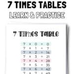 15 Free Printable 7 Times Tables - Learn & Practice | SaturdayGift