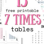 15 Free Printable 7 Times Tables - Practice & Learn | SaturdayGift