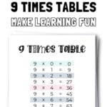 15 Free Printable 9 Times Tables - Make Learning Fun | SaturdayGift