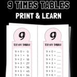 15 Free Printable 9 Times Tables - Print & Learn | SaturdayGift
