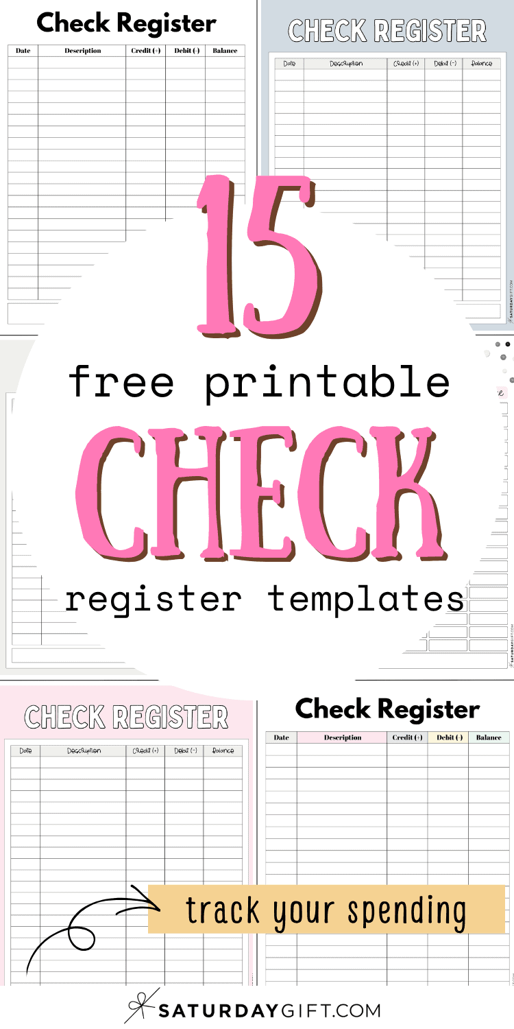 15 Free Printable Check Register Templates | SaturdayGift