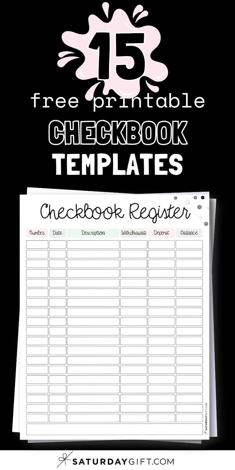 15 Free Printable Checkbook Templates | SaturdayGift