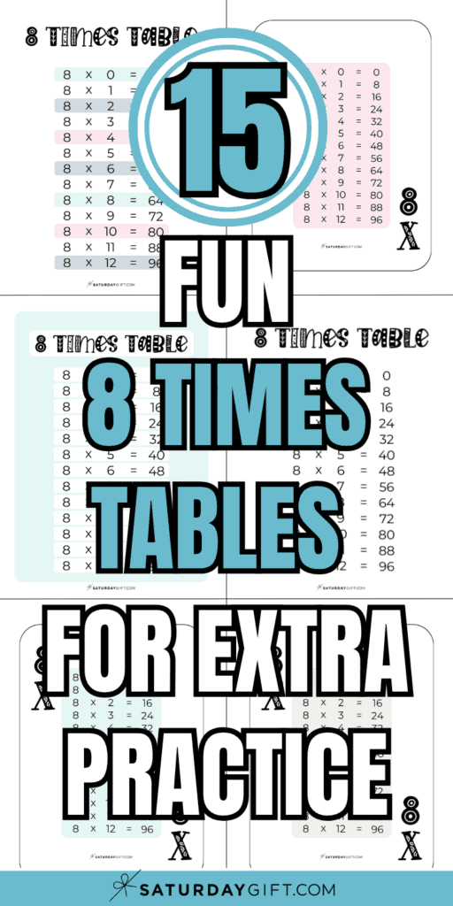 15 Fun 8 Times Tables for Extra Practice | SaturdayGift