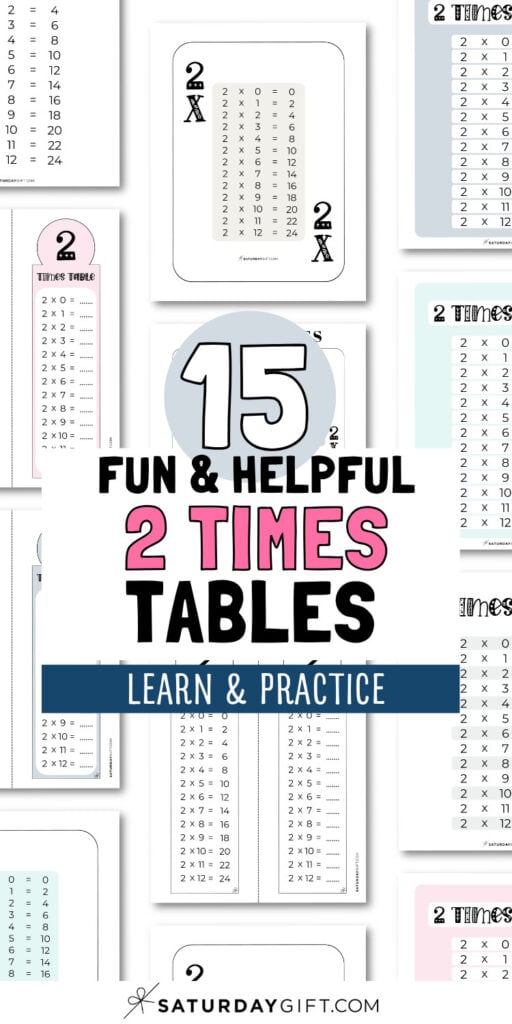 15 Fun & Helpful 2 Times Tables - Learn and Practice | SaturdayGift