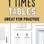15 One Times Tables - Great for Practice | SaturdayGift