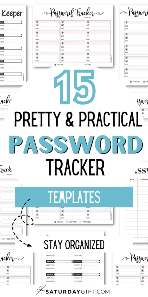 15 Pretty and Practical Password Tracker Templates | SaturdayGift