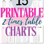 15 Printable 2 Times Table Charts | SaturdayGift