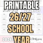 15 Printable 26/27 School Year Calendars | SaturdayGift