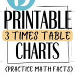 15 Printable 3 Times Table Charts - Practice Math Facts | SaturdayGift