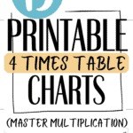 15 Printable 4 Times Table Charts - Master Multiplication | SaturdayGift