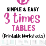 15 Simple & Easy 3 Times Tables - Printable Worksheets | SaturdayGift