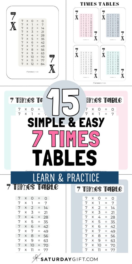 15 Simple & Easy 7 Times Tables - Learn & Practice | SaturdayGift
