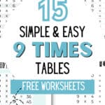 15 Simple & Easy 9 Times Tables Free Worksheets - Practice Math Facts | SaturdayGift
