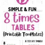 15 Simple & Fun 8 Times Tables - Printable Templates | SaturdayGift