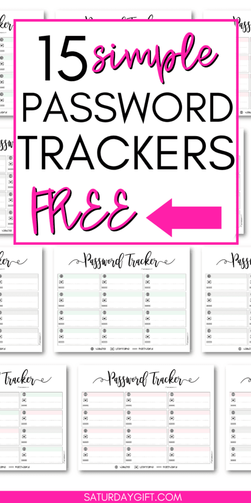 15 Simple Password Trackers | SaturdayGift