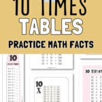 15 Ten Times Tables - Practice Math Facts | SaturdayGift