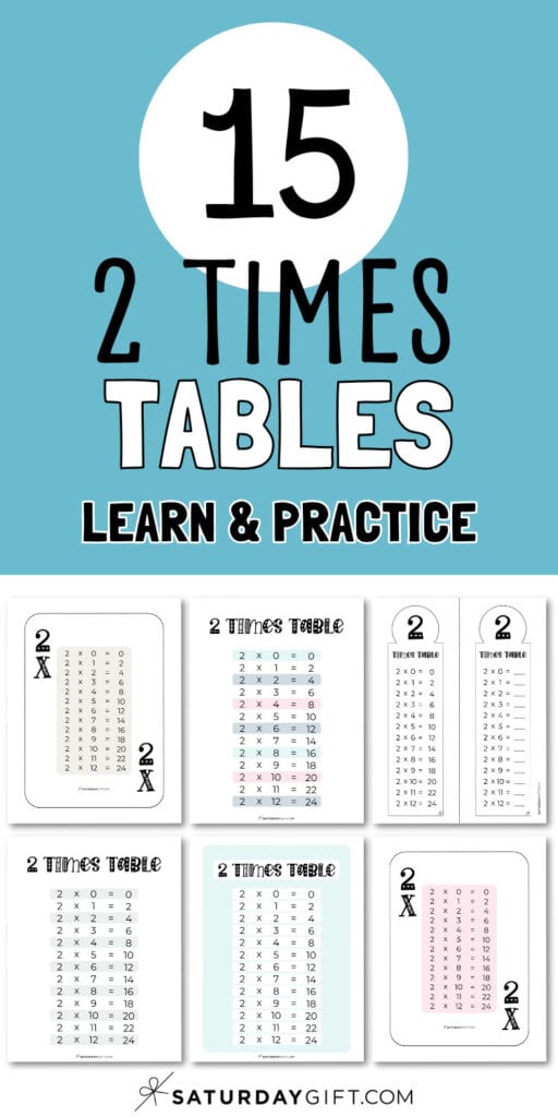 15 Two Times Tables - Learn & Practice | SaturdayGift