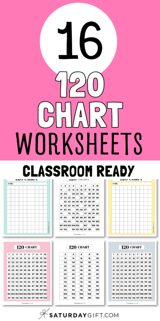 16 120 Chart Worksheets - Classroom Ready | SaturdayGift