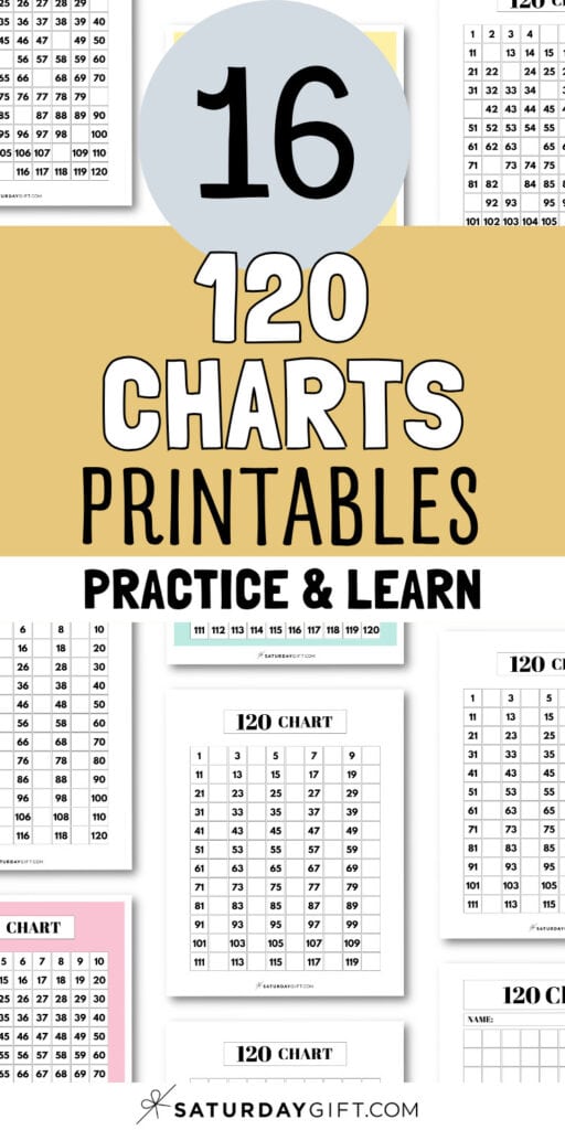 16 120 Charts Printables - Practice & Learn | SaturdayGift