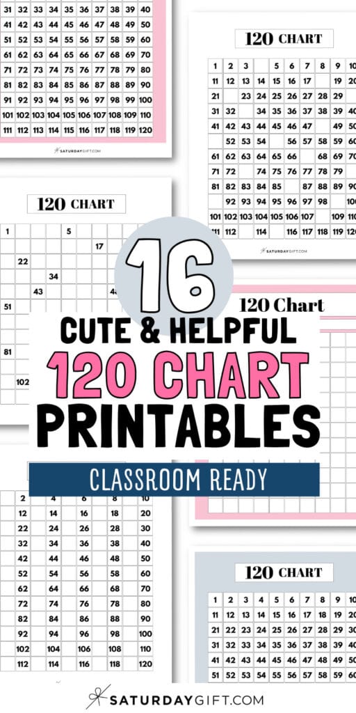 16 Cute & Helpful 120 Chart Printables - Classroom Ready | SaturdayGift