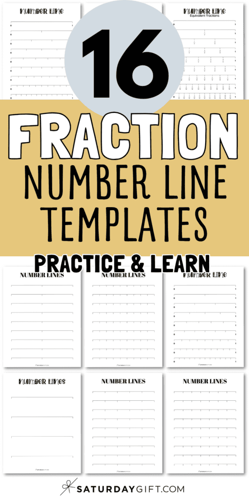 16 Fraction Number Line Templates - Practice & Learn | SaturdayGift