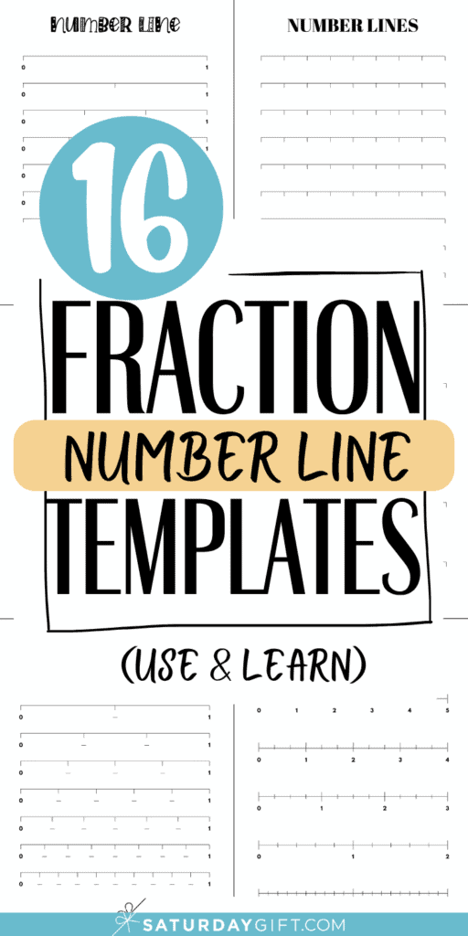 16 Fraction Number Line Templates - Use & Learn | SaturdayGift