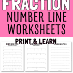 16 Fraction Number Line Worksheets - Print & Learn | SaturdayGift