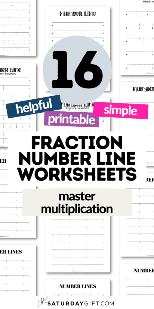 16 Helpful Printable & Simple Fraction Number Line Worksheets - Master Multiplication | SaturdayGift