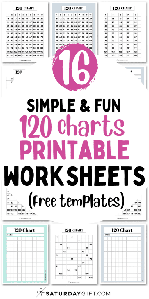 16 Simple & Fun 120 Charts Printable Worksheets - Free Templates | SaturdayGift