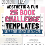 17 Aesthetic & Fun 25 Book Challenge Templates | SaturdayGift