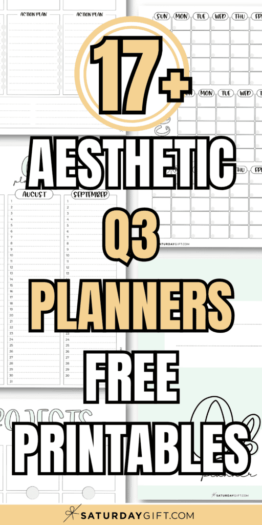 17+ Aesthetic Q3 Planners Free Printables | SaturdayGift
