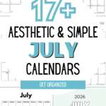 17+ Aesthetic and Simple July Calendars | SaturdayGift