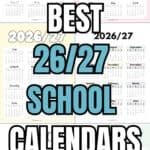 17 Best 26/27 School Calendars to Print | SaturdayGift