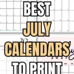 17 Best July Calendars - To Print & Use | SaturdayGift