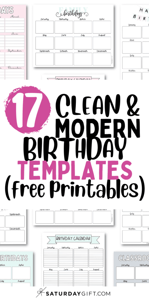 17 Clean and Modern Birthday Templates | SaturdayGift