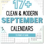 17+ Clean and Modern September Calendars | SaturdayGift