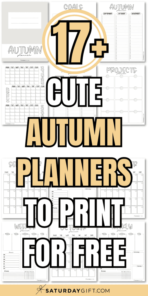 17+ Cute Autumn Planners to Print for Free | SaturdayGift