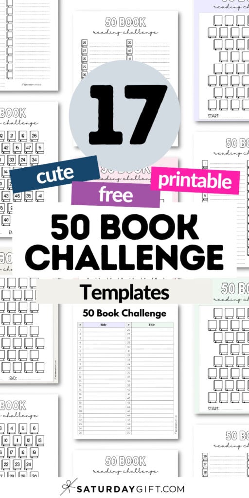 17 Cute & Free 50 Book Challenge | SaturdayGift
