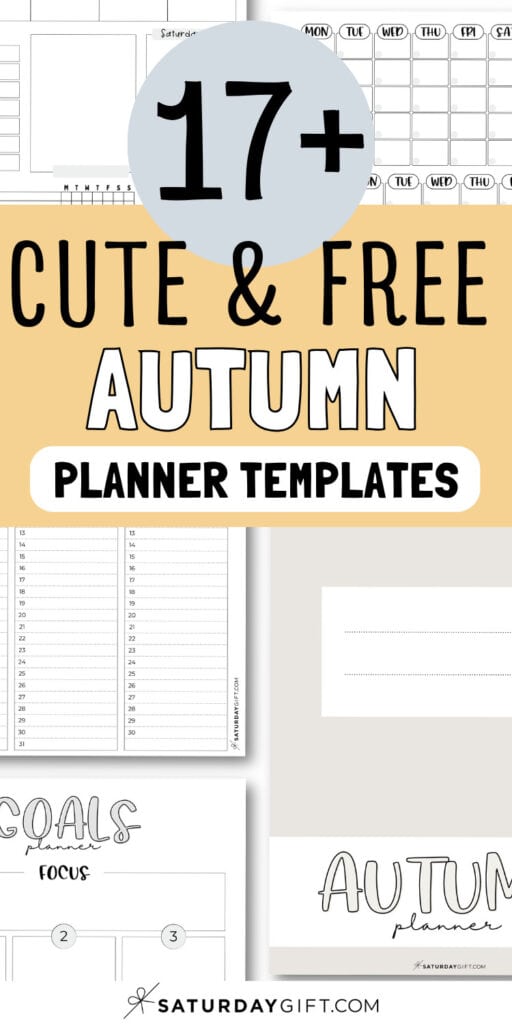 17+ Cute & Free Autumn - Planner Templates | SaturdayGift