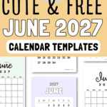 17 Cute & Free June 2027 Calendar Templates | SaturdayGift
